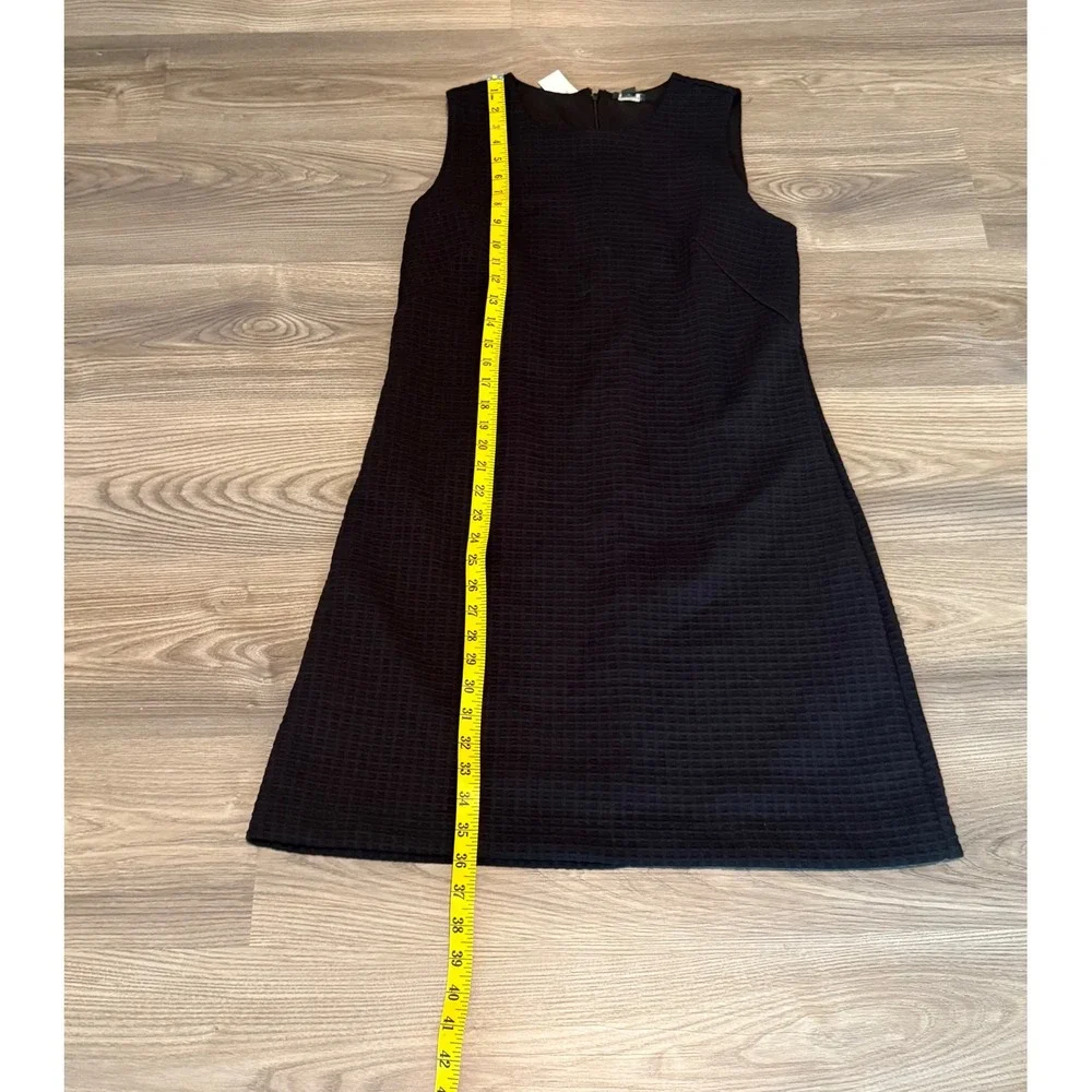 Ann Taylor Black Waffle Knit Sleeveless Shift Dress Women's size 8 NWT $129